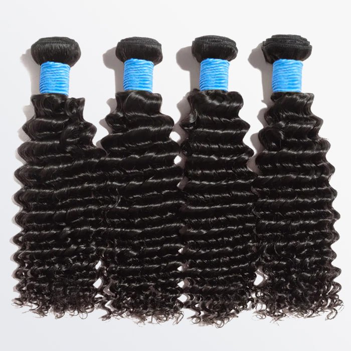 10 - 30 Inch Deep Curly Virgin Brazilian Hair 1B Natural Black - Lordess Beauty