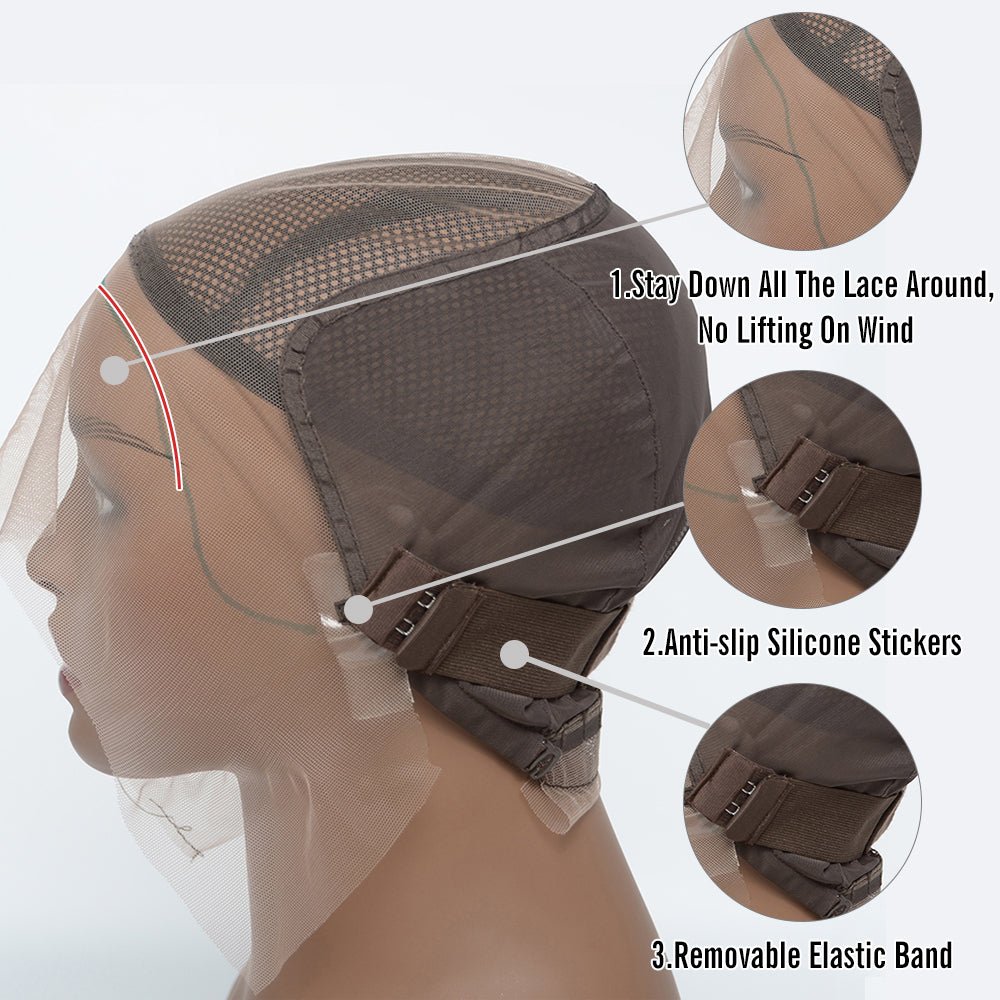 13x6 Glueless 3D Cap Pre - bleached Straight Transparent Lace Front Wig 150% Density - Lordess Beauty