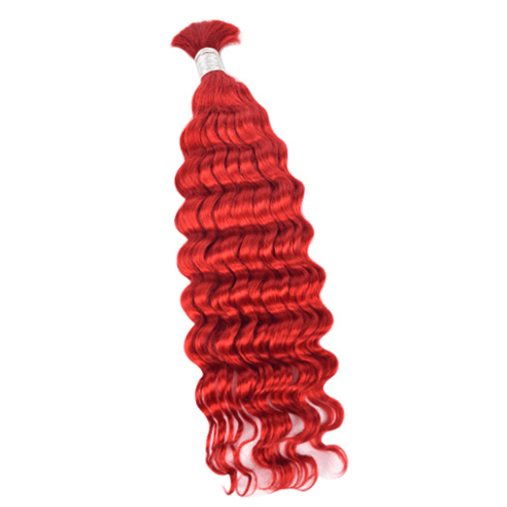Red Deep Wave Braiding Human Hair - Lordess Beauty
