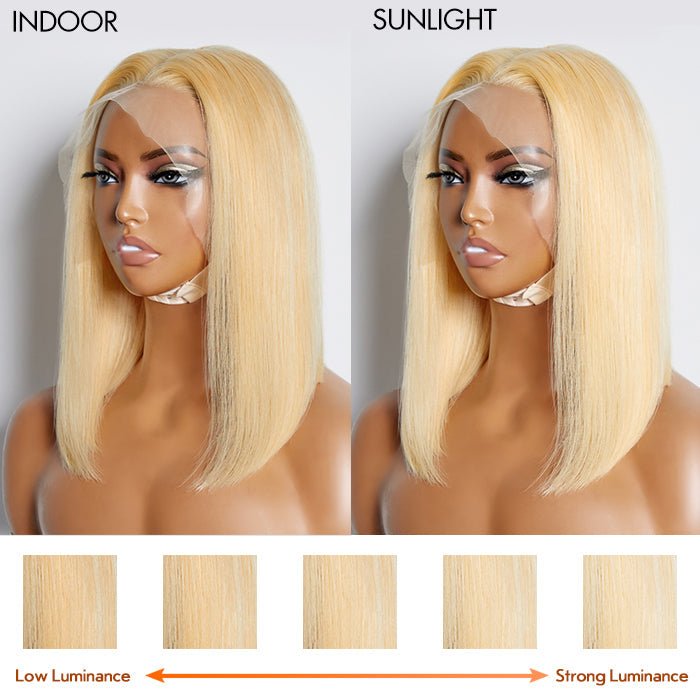 10 - 14 Inch Pre - Plucked 13"x4" 613 Straight Bob Lace Frontal Wig 150% Density - Lordess Beauty