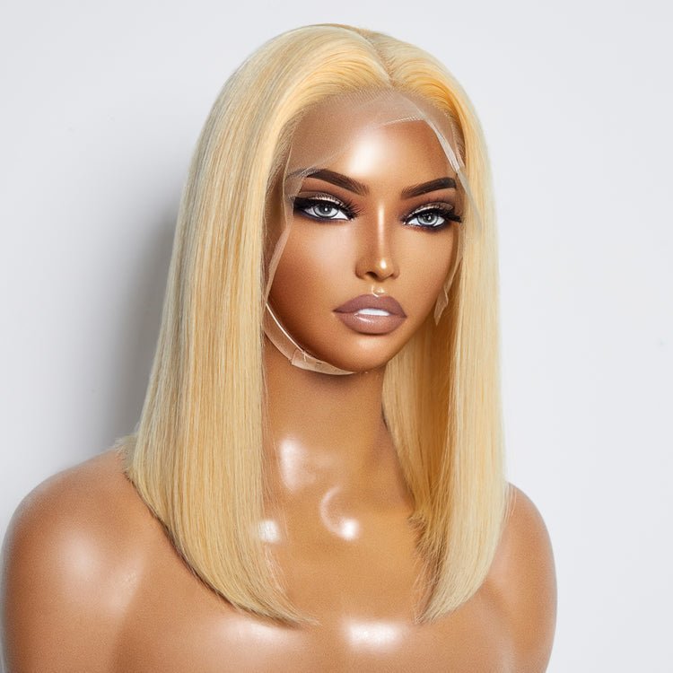 10 - 14 Inch Pre - Plucked 13"x4" 613 Straight Bob Lace Frontal Wig 150% Density - Lordess Beauty