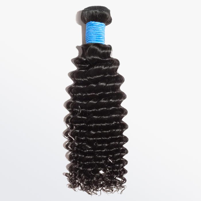 10 - 30 Inch Deep Curly Virgin Brazilian Hair 1B Natural Black - Lordess Beauty