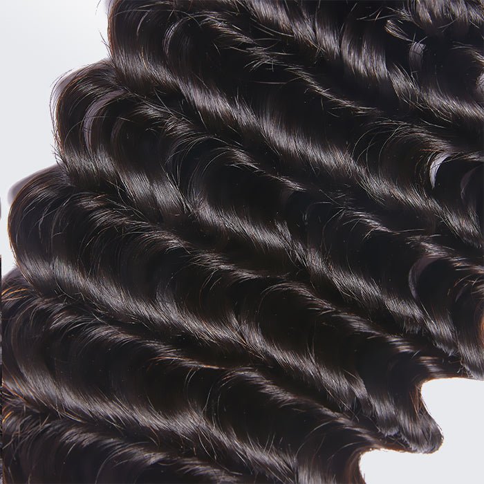 10 - 30 Inch Deep Wavy Virgin Brazilian Hair 1B Natural Black - Lordess Beauty