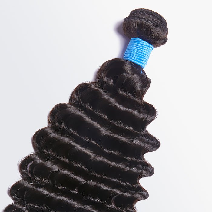 10 - 30 Inch Deep Wavy Virgin Brazilian Hair 1B Natural Black - Lordess Beauty