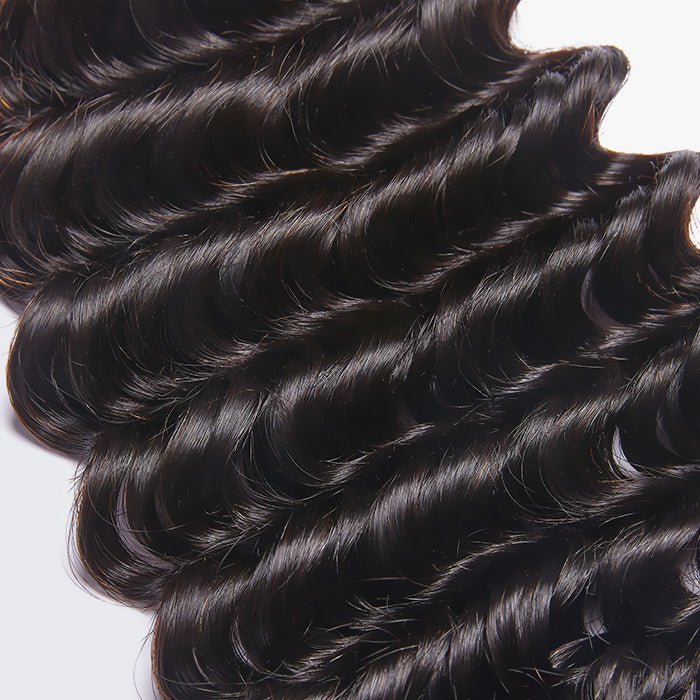 10 - 30 Inch Deep Wavy Virgin Brazilian Hair 1B Natural Black - Lordess Beauty