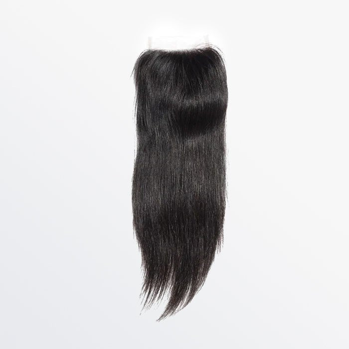 12 - 20 Inch 4.5" x 4.5" Upgrade Straight Free Parted Lace Closure 1B Natural Black - Lordess Beauty