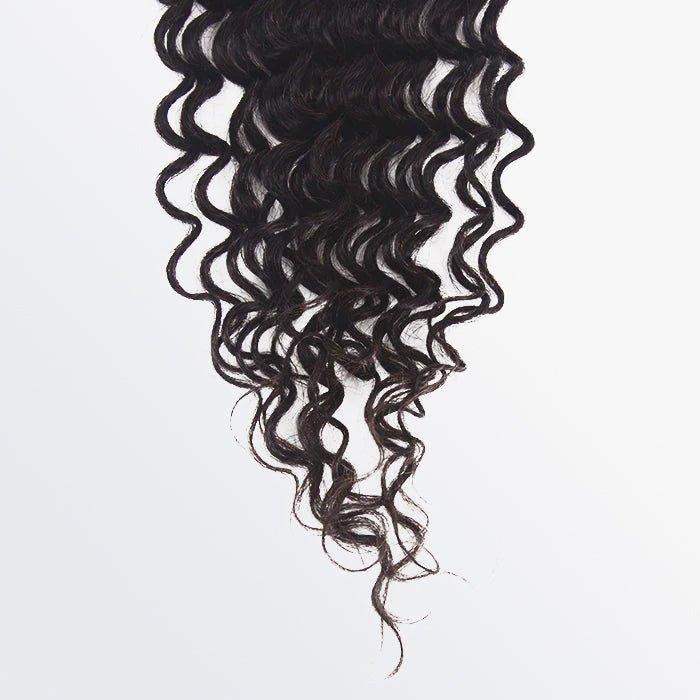 12 - 20 Inch 5" x 5" Deep Curly Free Parted Lace Closure 1B Natural Black - Lordess Beauty