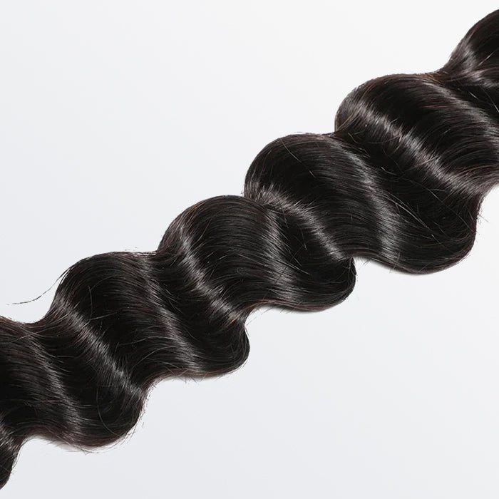 12 - 26 Inch Loose Deep Virgin Brazilian Hair 1B Natural Black - Lordess Beauty