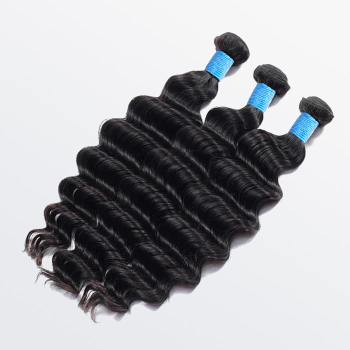12 - 26 Inch Loose Deep Virgin Brazilian Hair 1B Natural Black - Lordess Beauty
