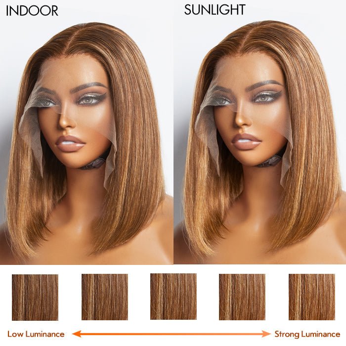 12 Inches 13"x4" P4/27 Straight Bob Lace Frontal Wig - 100% Human Hair - Lordess Beauty