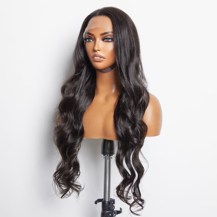 13x6 Glueless 3D Cap Pre - bleached Body Wave Transparent Lace Front Wig 150% Density - Lordess Beauty