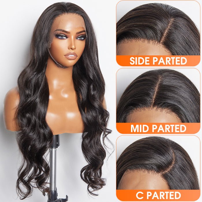 13x6 Glueless 3D Cap Pre - bleached Body Wave Transparent Lace Front Wig 150% Density - Lordess Beauty