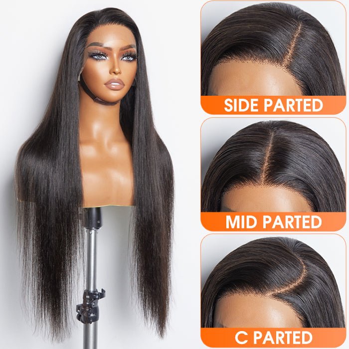 13x6 Glueless 3D Cap Pre - bleached Straight Transparent Lace Front Wig 150% Density - Lordess Beauty