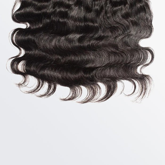 14 - 20 Inch 13" x 4" Body Wavy Free Parted Frontal 1B Natural Black - Lordess Beauty