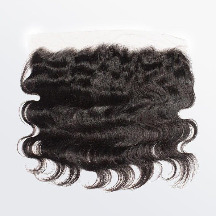 14 - 20 Inch 13" x 4" Body Wavy Free Parted Frontal 1B Natural Black - Lordess Beauty