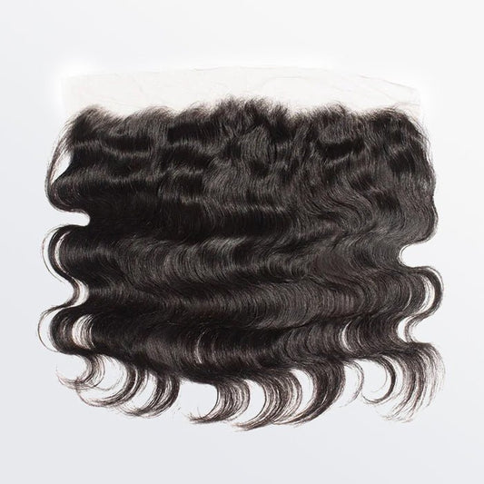14 - 20 Inch 13" x 4" Body Wavy Free Parted Frontal 1B Natural Black - Lordess Beauty