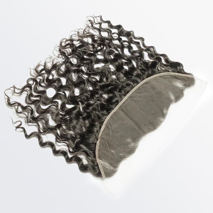 14 - 20 Inch 13" x 4" Natural Wavy Free Parted Frontal 1B Natural Black - Lordess Beauty