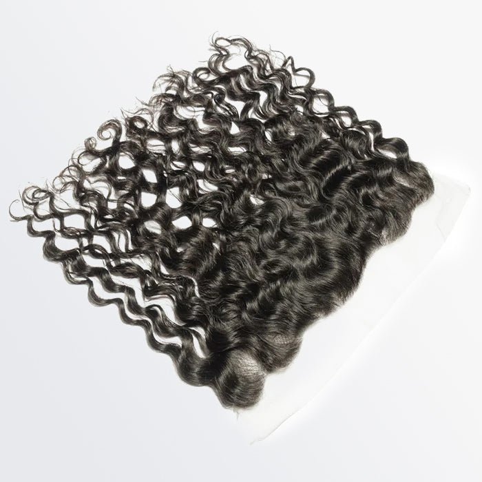 14 - 20 Inch 13" x 4" Natural Wavy Free Parted Frontal 1B Natural Black - Lordess Beauty