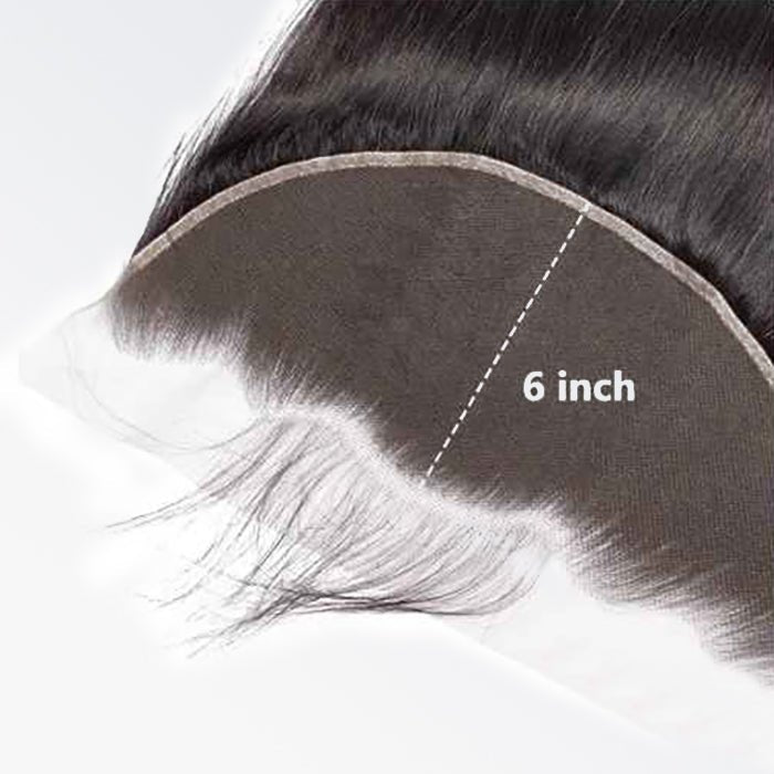 14 - 20 Inch 13" x 6" HD Straight Free Parted Frontal 1B Natural Black - Lordess Beauty