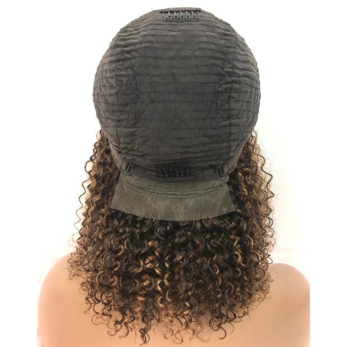 14 inch 5"x5" Closure Lace Wig Kinky Curly Brazilian Human Virgin Hair 150% Density - Lordess Beauty