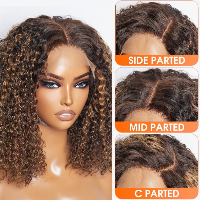 14 inch 5"x5" Closure Lace Wig Kinky Curly Brazilian Human Virgin Hair 150% Density - Lordess Beauty