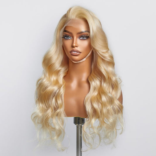 16 - 30 Inch Pre - Plucked 13"x4" 613 Body Wavy Lace Frontal Wigs 150% Density - 100% Human Hair - Lordess Beauty
