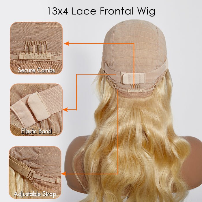 16 - 30 Inch Pre - Plucked 13"x4" 613 Body Wavy Lace Frontal Wigs 150% Density - 100% Human Hair - Lordess Beauty
