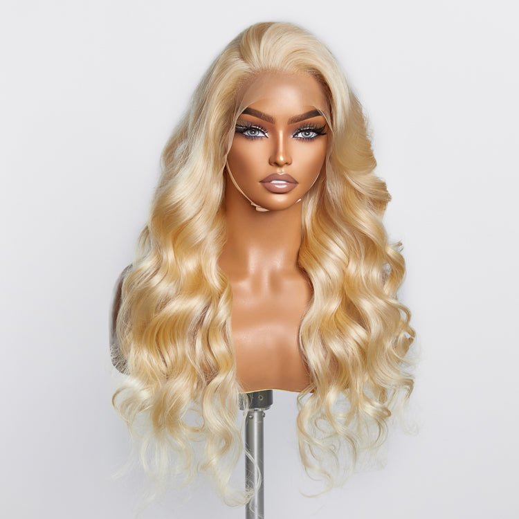 16 - 30 Inch Pre - Plucked 13"x4" 613 Body Wavy Lace Frontal Wigs 150% Density - 100% Human Hair - Lordess Beauty