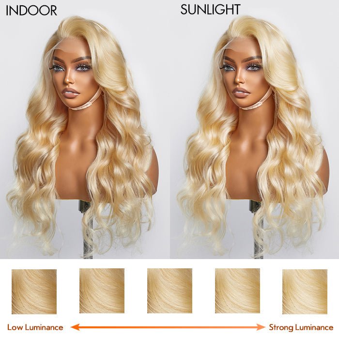 16 - 30 Inch Pre - Plucked 13"x4" 613 Body Wavy Lace Frontal Wigs 150% Density - 100% Human Hair - Lordess Beauty