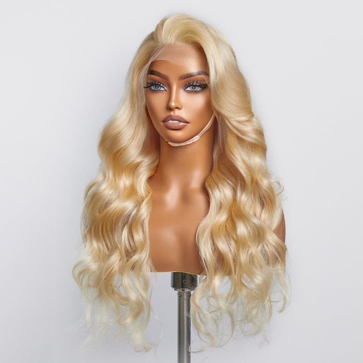 16 - 30 Inch Pre - Plucked 13"x4" 613 Body Wavy Lace Frontal Wigs 150% Density - 100% Human Hair - Lordess Beauty