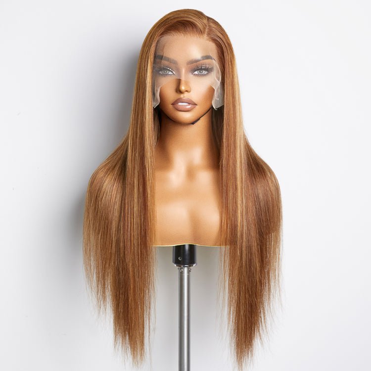 18 - 24 Inch Pre - Plucked 13"x4" Lace Front Straight Wig Free Part 150% Density - 100% Human Hair - Lordess Beauty