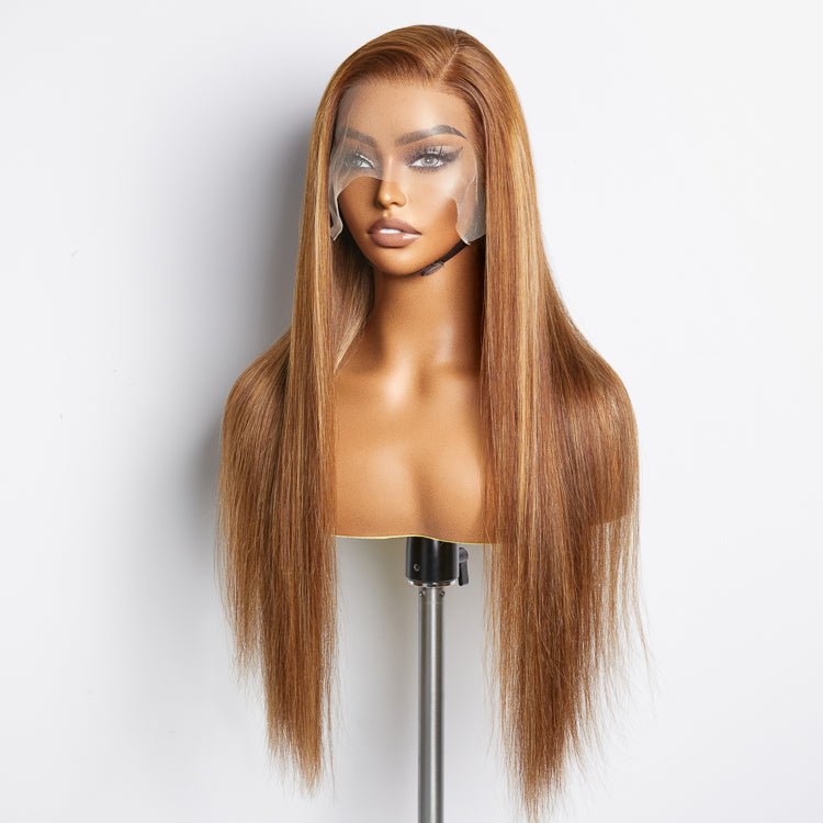 18 - 24 Inch Pre - Plucked 13"x4" Lace Front Straight Wig Free Part 150% Density - 100% Human Hair - Lordess Beauty