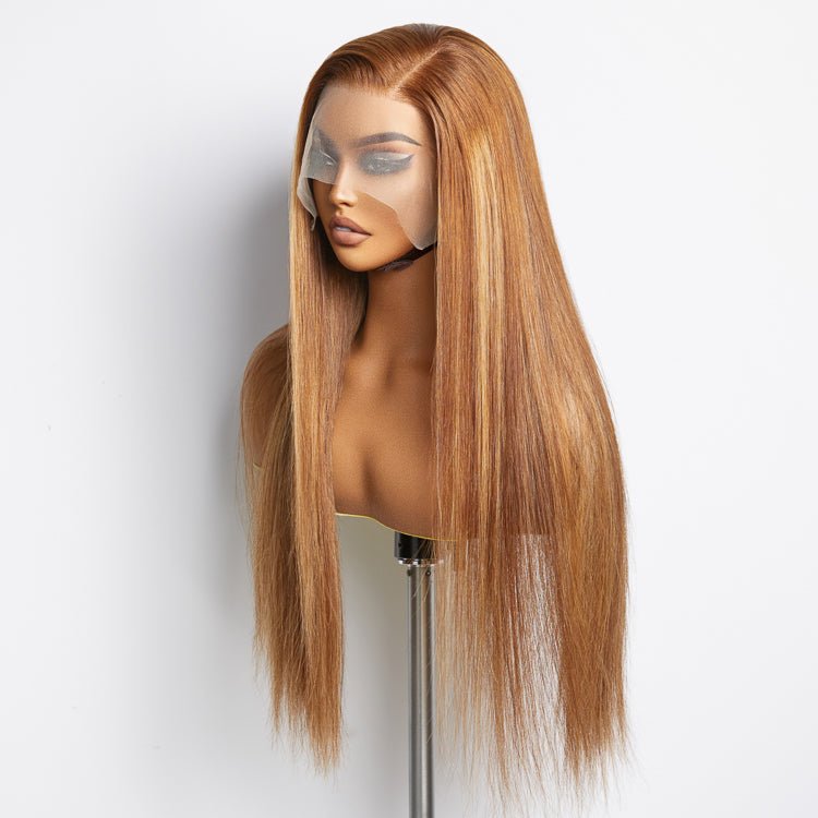 18 - 24 Inch Pre - Plucked 13"x4" Lace Front Straight Wig Free Part 150% Density - 100% Human Hair - Lordess Beauty