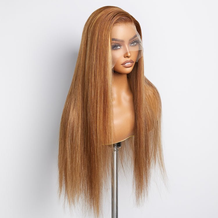 18 - 24 Inch Pre - Plucked 13"x4" Lace Front Straight Wig Free Part 150% Density - 100% Human Hair - Lordess Beauty