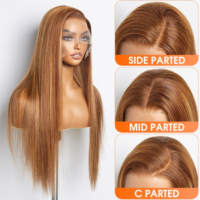 18 - 24 Inch Pre - Plucked 13"x4" Lace Front Straight Wig Free Part 150% Density - 100% Human Hair - Lordess Beauty