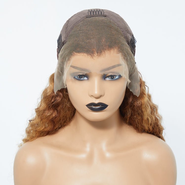 22 - 24 Inch Pre - Plucked 13"x4" Lace Front Water Wavy Wig Free Part 150% Density - 100% Human Hair - Lordess Beauty