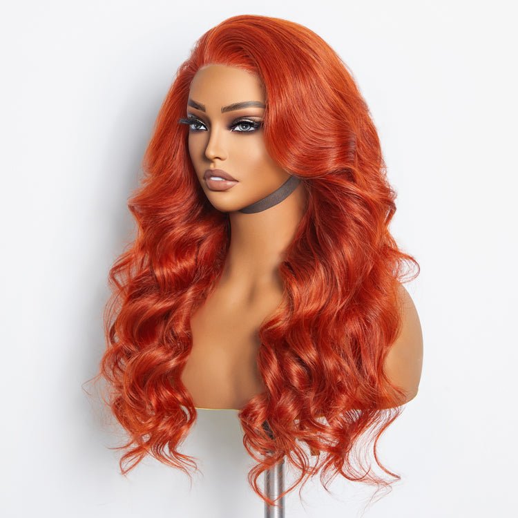 24 Inches 13"x4" Body Wavy Wear & Go Glueless Orange Lace Frontal Wig - 100% Human Hair - Lordess Beauty