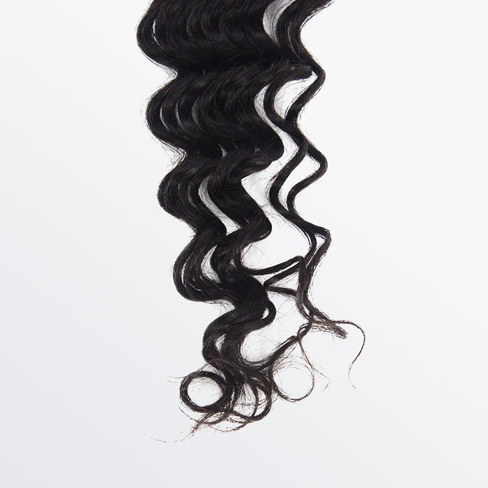4x4 Deep Wavy Lace Closure 100% Virgin Human Hair 1B Natural Black – 12" to 20" - Lordess Beauty
