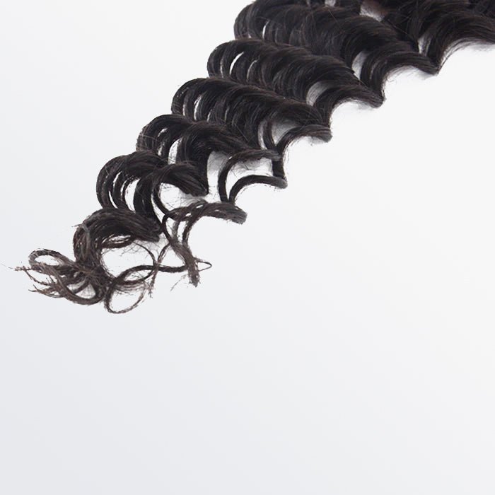 4x4 Deep Wavy Lace Closure 100% Virgin Human Hair 1B Natural Black – 12" to 20" - Lordess Beauty