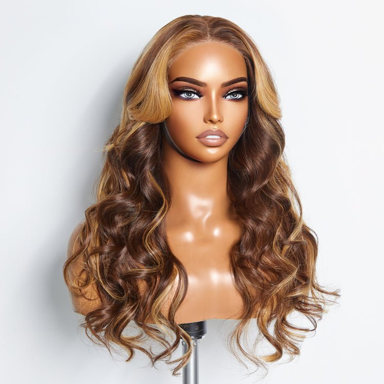 5"x5" Body Wavy Wear & Go Glueless 4/27 Lace Closure Wig - 100% Human Hair - Lordess Beauty