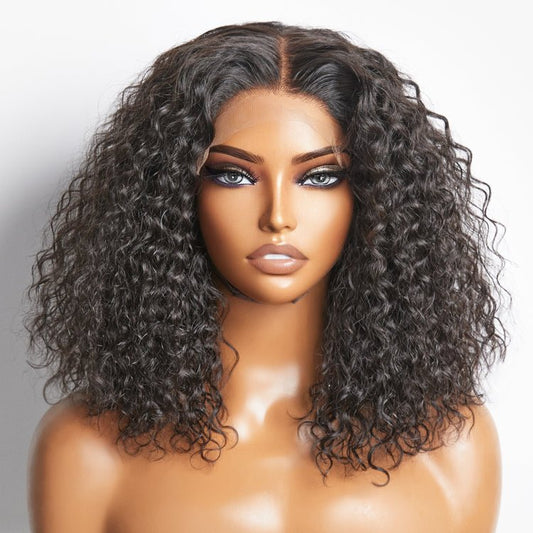 5x5 Glueless Lace Closure Bob Wig 150% Density Water Wave - Lordess Beauty
