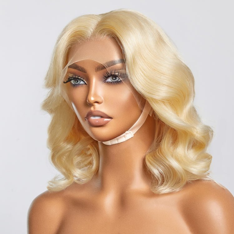 613 13x4 Pre - Plucked Lace Front Body Wave Bob Wig 150% Density - Lordess Beauty