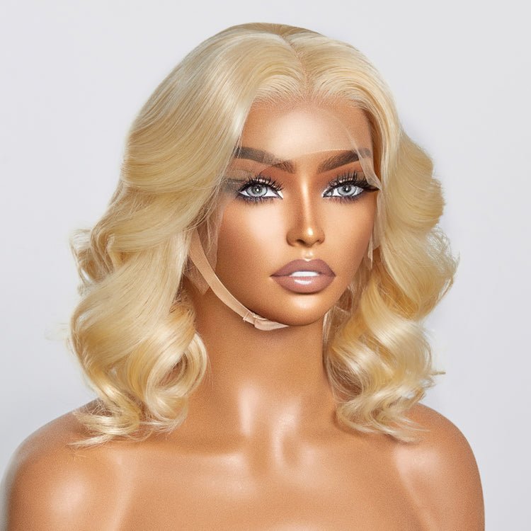 613 13x4 Pre - Plucked Lace Front Body Wave Bob Wig 150% Density - Lordess Beauty