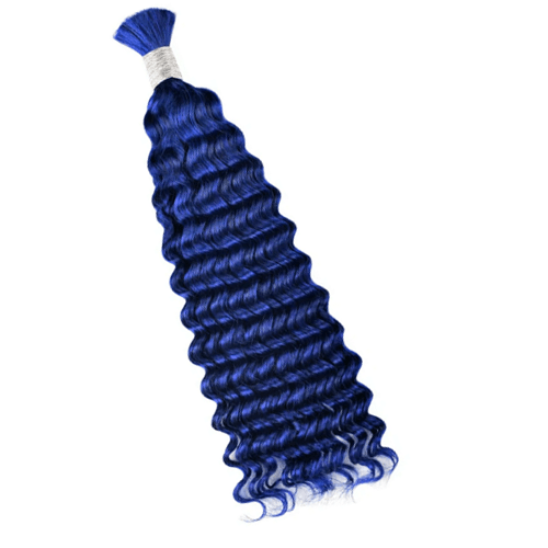 Blue Deep Wave Braiding Human Hair - Lordess Beauty