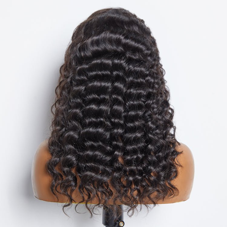 Glueless 3D Cap Pre - bleached Loose Deep 13x4 Transparent Lace Front Wig 150% Density - Lordess Beauty