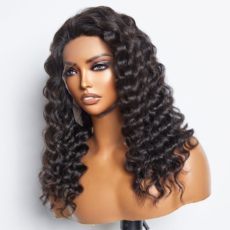 Glueless 3D Cap Pre - bleached Loose Deep 13x4 Transparent Lace Front Wig 150% Density - Lordess Beauty