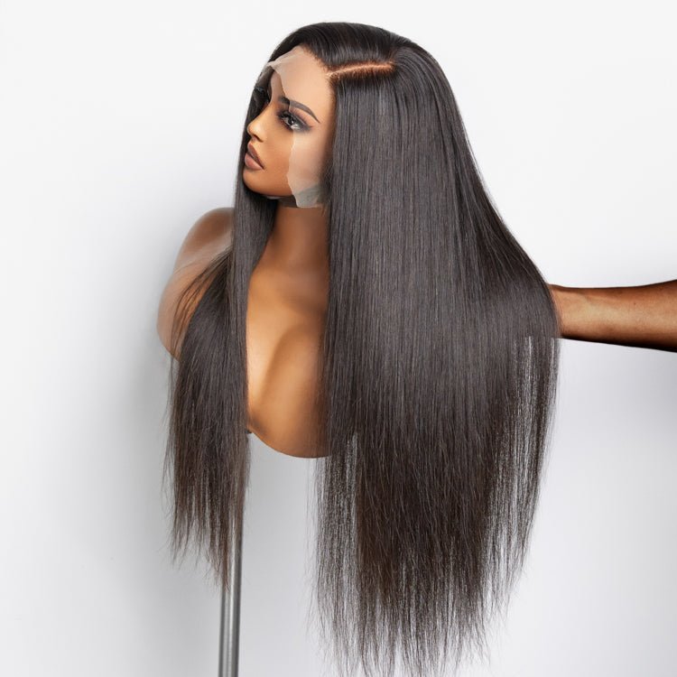 Glueless 3D Cap Pre - bleached Straight 13x4 Transparent Lace Front Wig 150% Density - Lordess Beauty