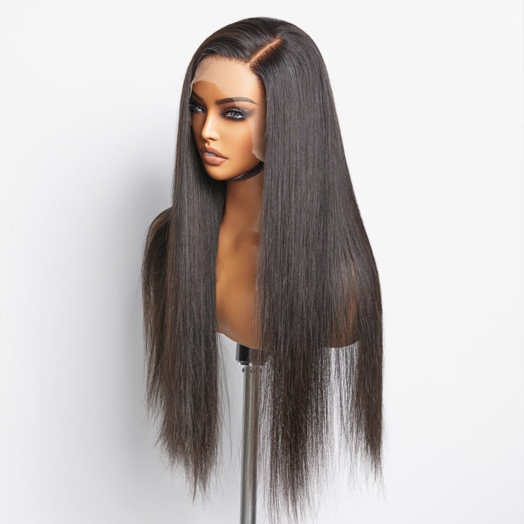 Glueless 3D Cap Pre - bleached Straight 13x4 Transparent Lace Front Wig 150% Density - Lordess Beauty
