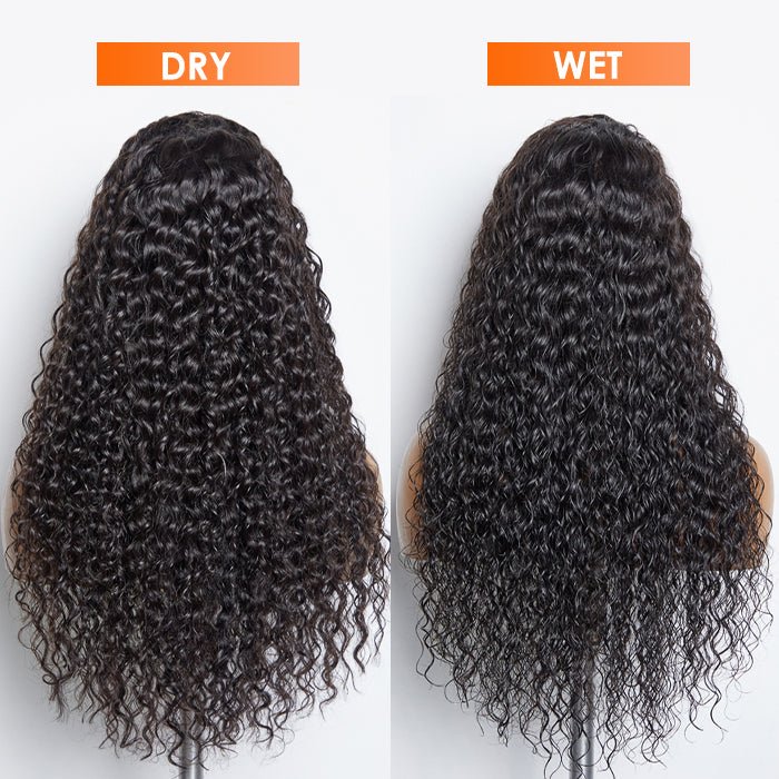 Glueless 3D Cap Pre - bleached Water Wave 13x4 Transparent Lace Front Wig 150% Density - Lordess Beauty