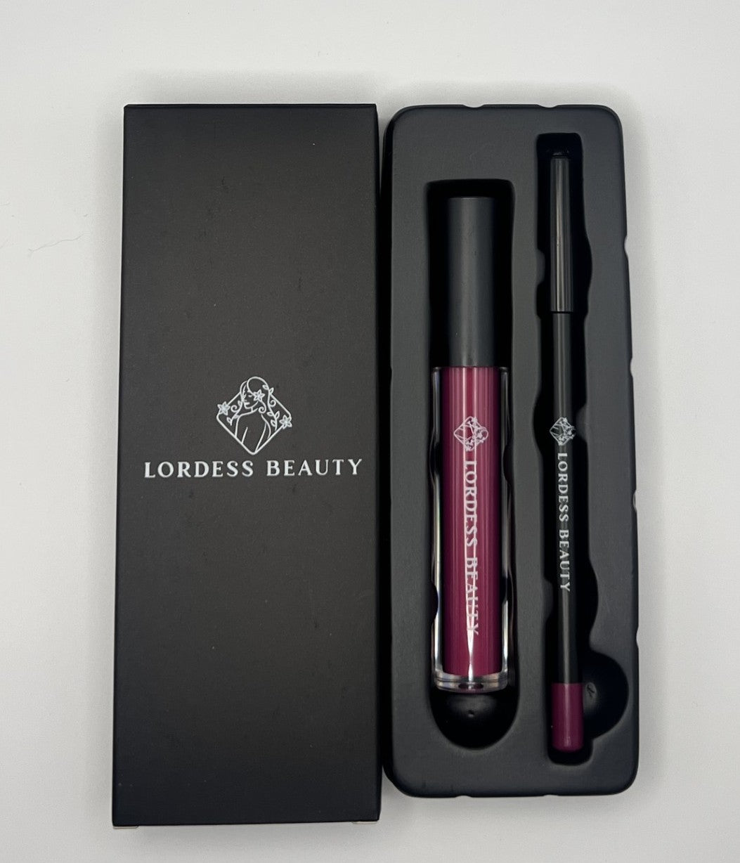 Gorgeous Duo: Liquid Lipstick & Lip Liner Set - Lordess Beauty